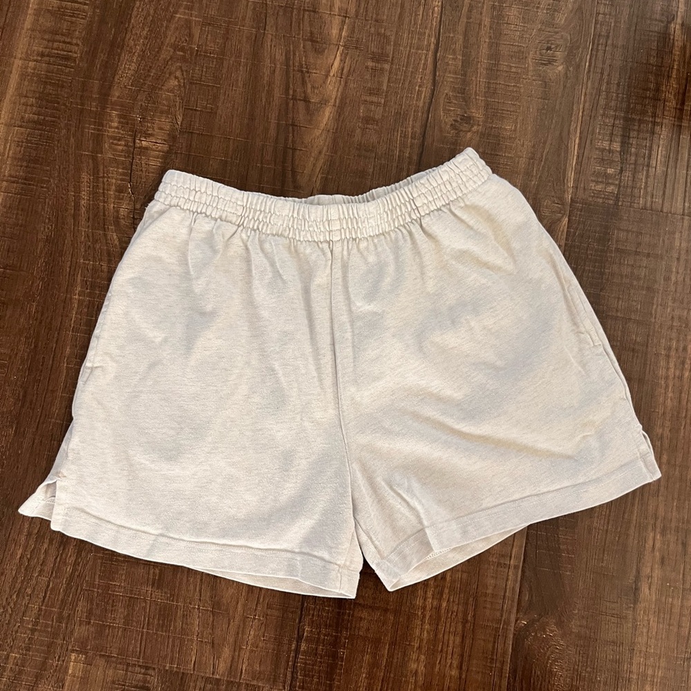 Brandy Melville Light Grey/White Athletic Shorts